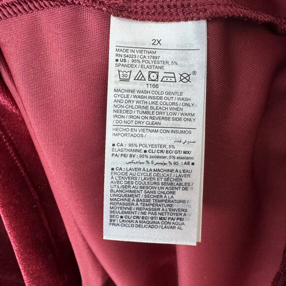 NWT Old Navy Red Velvet Dress Womens 2X Special Occasion Stretch Mini Minimalist - Picture 4 of 9